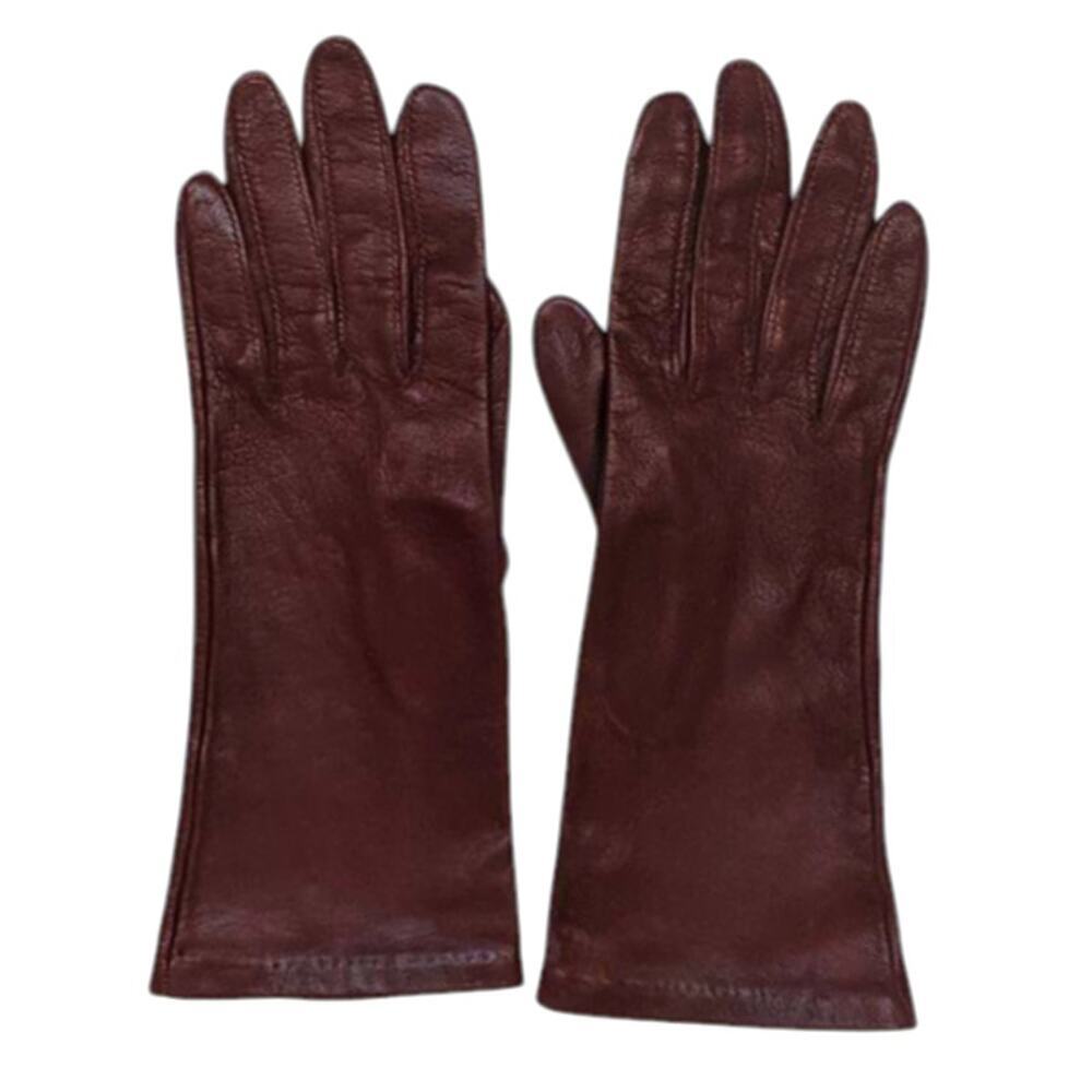 Vtg Grandoe Leather Driving Gloves Elegant Retro Classic Red Brown Size 7 - Picture 1 of 3